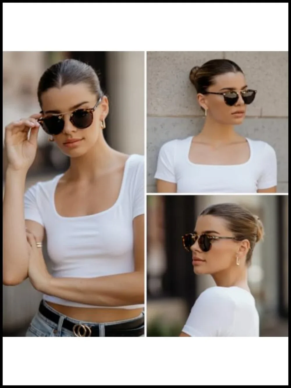 Women's Polarized Round Retro Double-Bridge Sunglasses with UV Protection